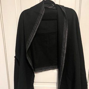 Madewell Cape Scarf (Black/Gray stripes)